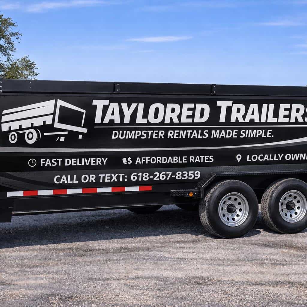 Taylored Trailers branded dump trailer