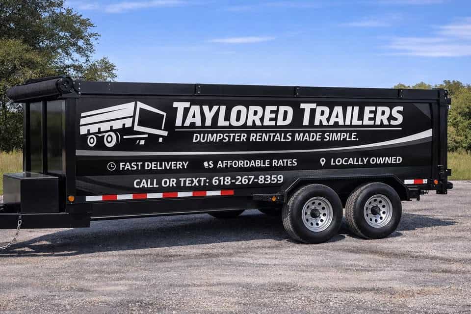 Taylored Trailers 14-yard dump trailer rental in Waterloo Illinois
